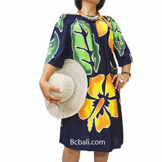 poncho top dress black handpainting flowers 